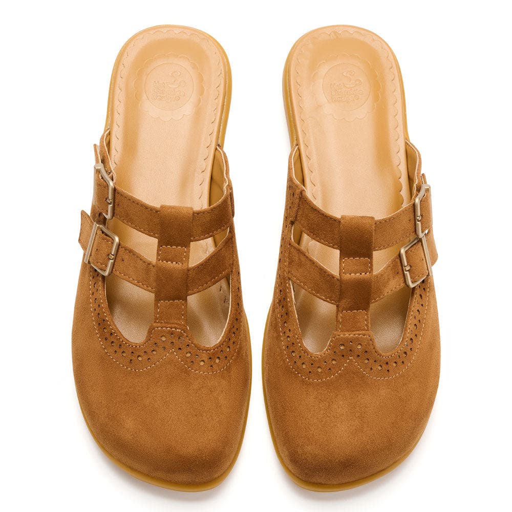 Hot Chocolate Design Camel Suede Women's Mary Jane Clogs, Alternate, color, Camel