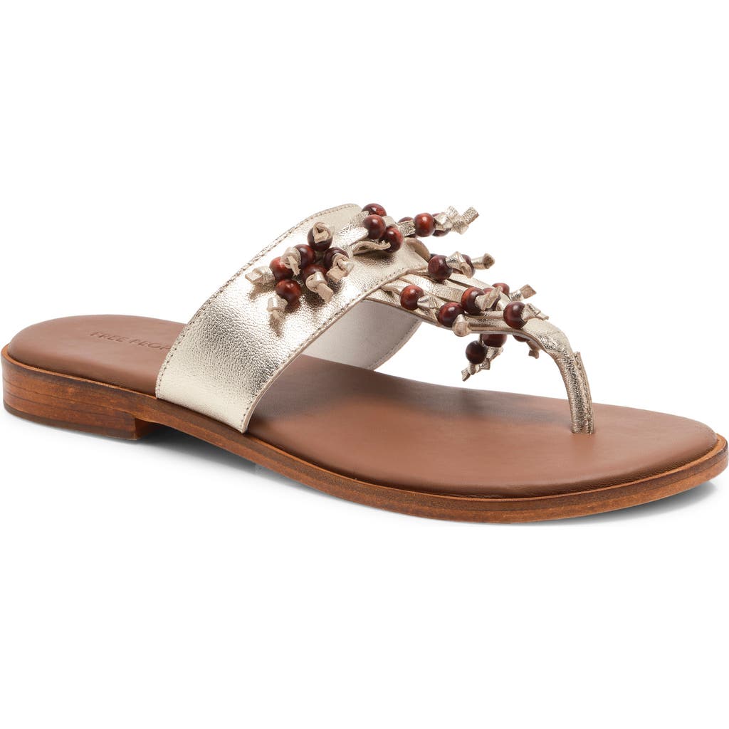 Free People Sadie Fringe Flip Flop In Neutral