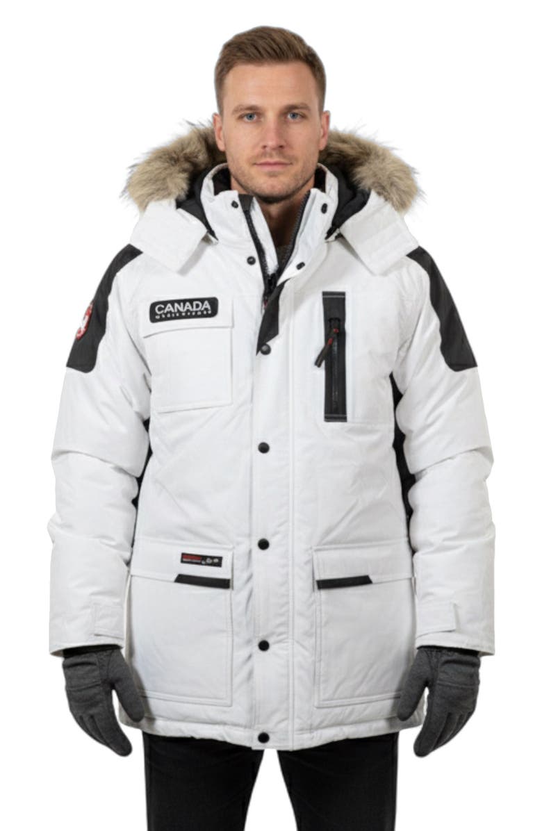 CANADA WEATHER GEAR Men's Heavyweight Arctic Parka, Main, color, White