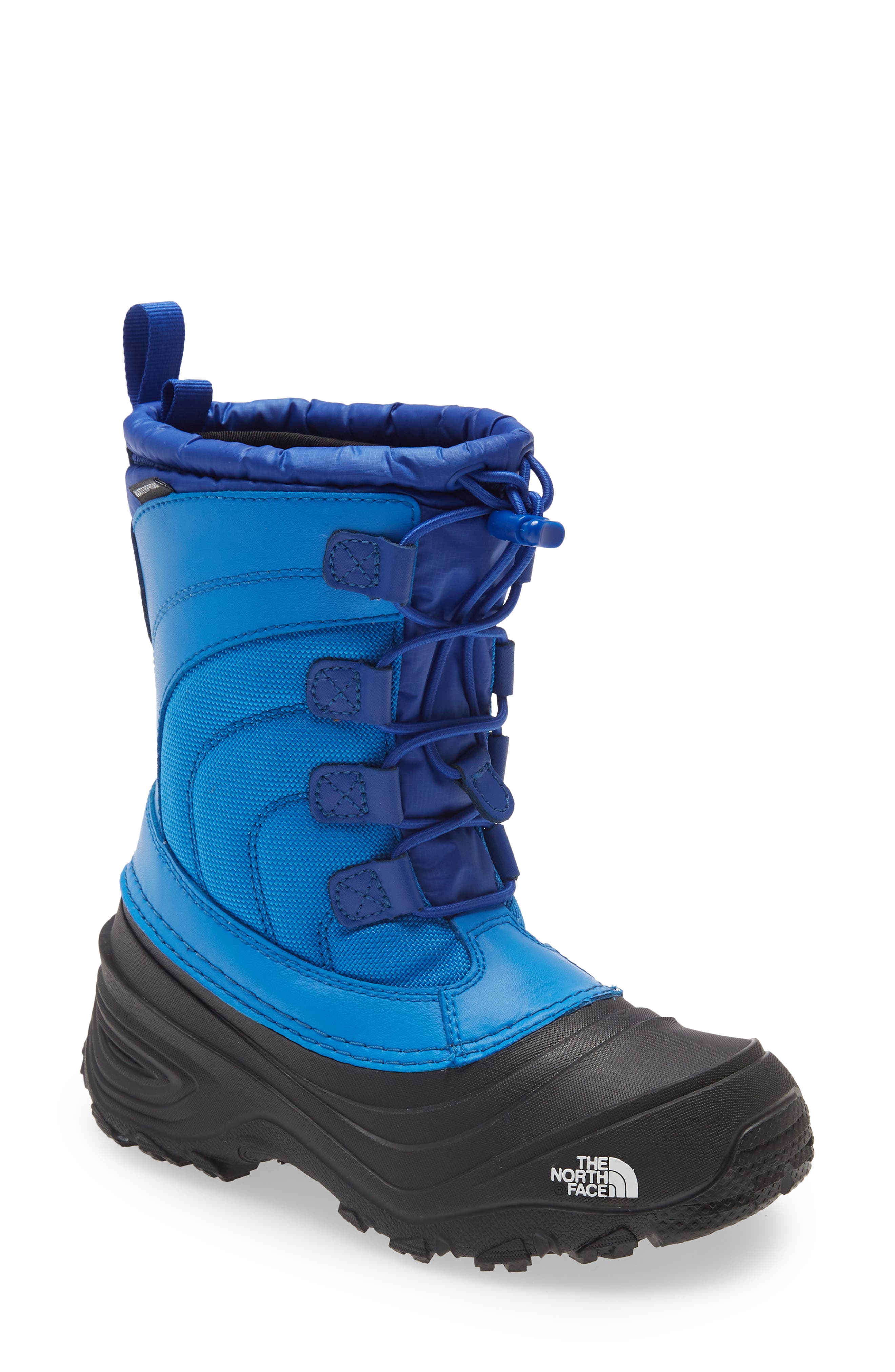 'Alpenglow IV' Bungee Lace Waterproof Boot, Alternate, color, HERO BLUE/ TNF BLACK