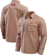 Darius Rucker Collection by Fanatics Men's Darius Rucker Collection by Fanatics Brown San Francisco 49ers Garment Dyed Long Sleeve Full Snap Shirt