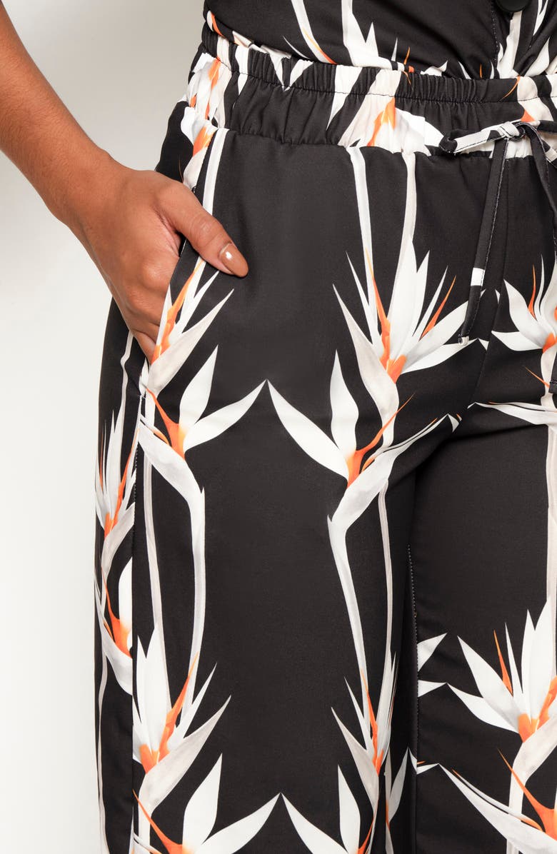 The Lulo Project Floral Ruffle Hem Drawstring Pants, Alternate, color, 