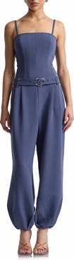 Avec Les Filles Belted Corset Jumpsuit