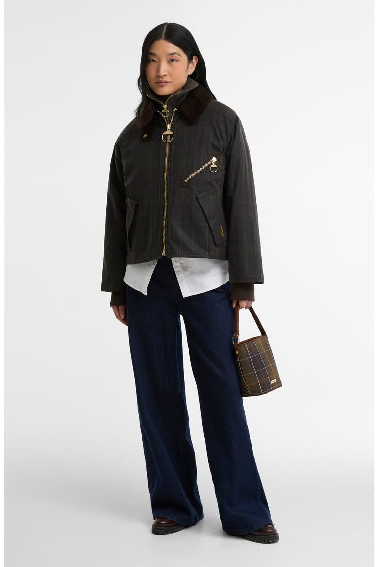Arlene Checked Waxed Cotton Jacket, Alternate, color, CLASSIC/ SHADOW CLASSIC