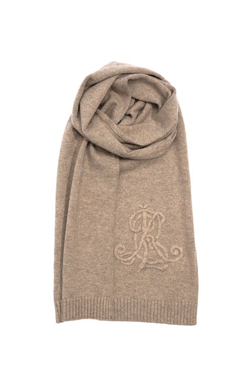 Lauren Ralplh Lauren Embroidered Logo Scarf In Brown