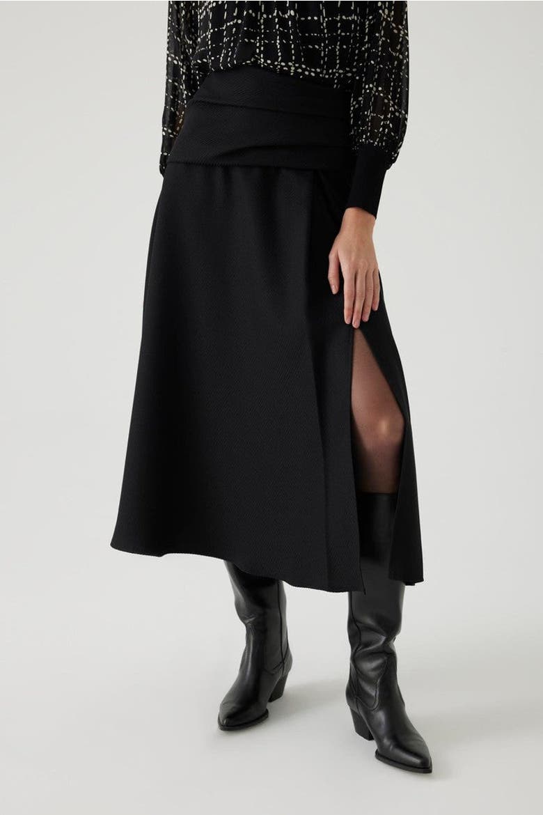 Amadea Pleated Skirt, Alternate, color, BLACK