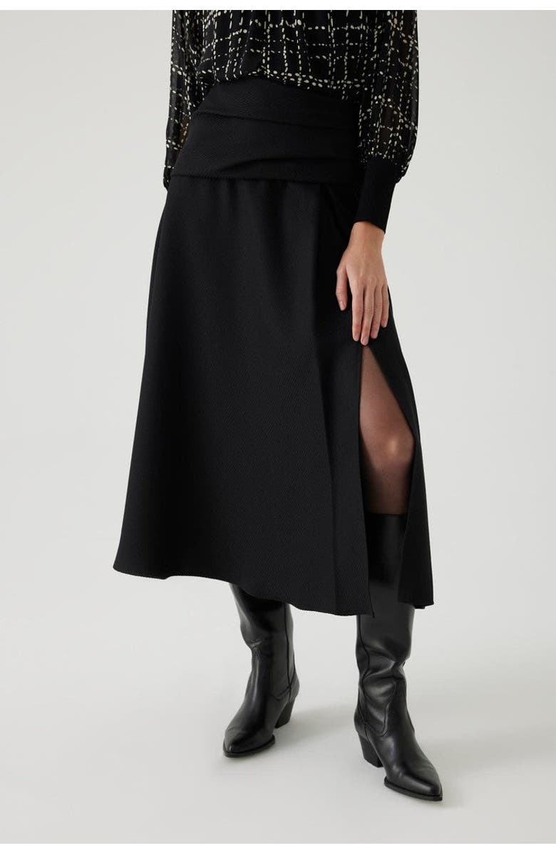 Exquise Amadea Pleated Skirt, Alternate, color, Black