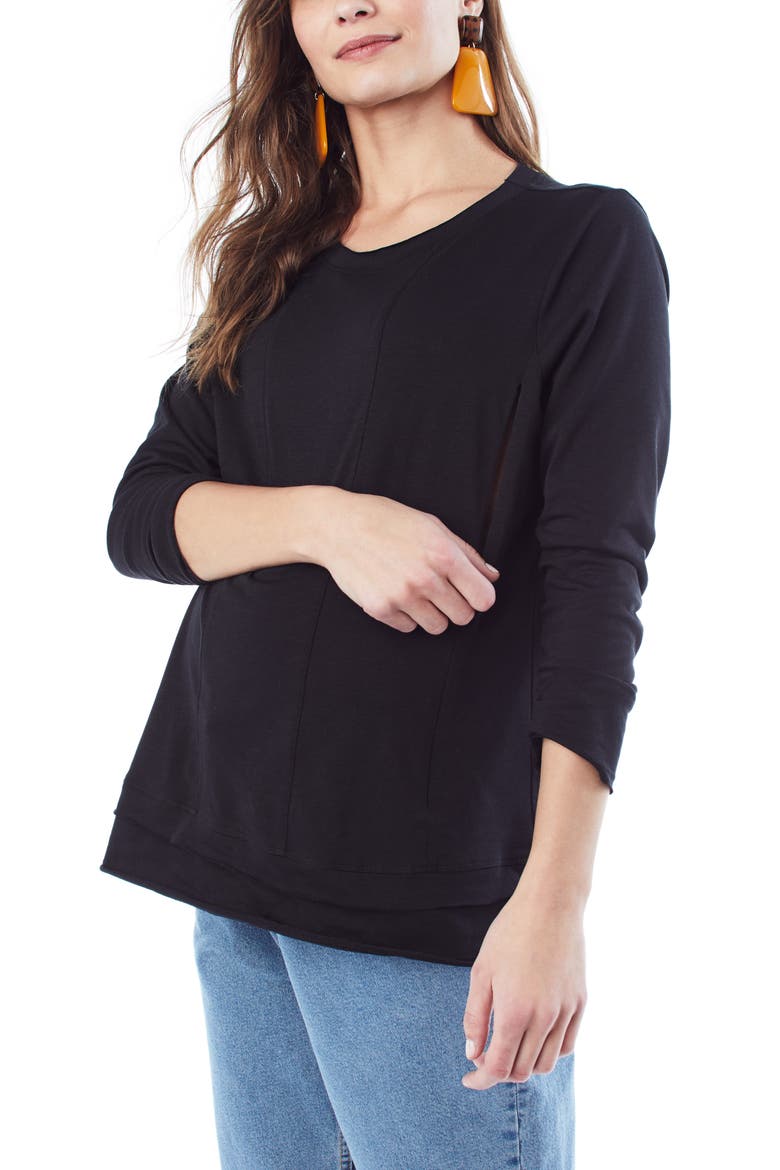 Christy Long Sleeve Maternity/Nursing Top, Alternate, color, BLACK