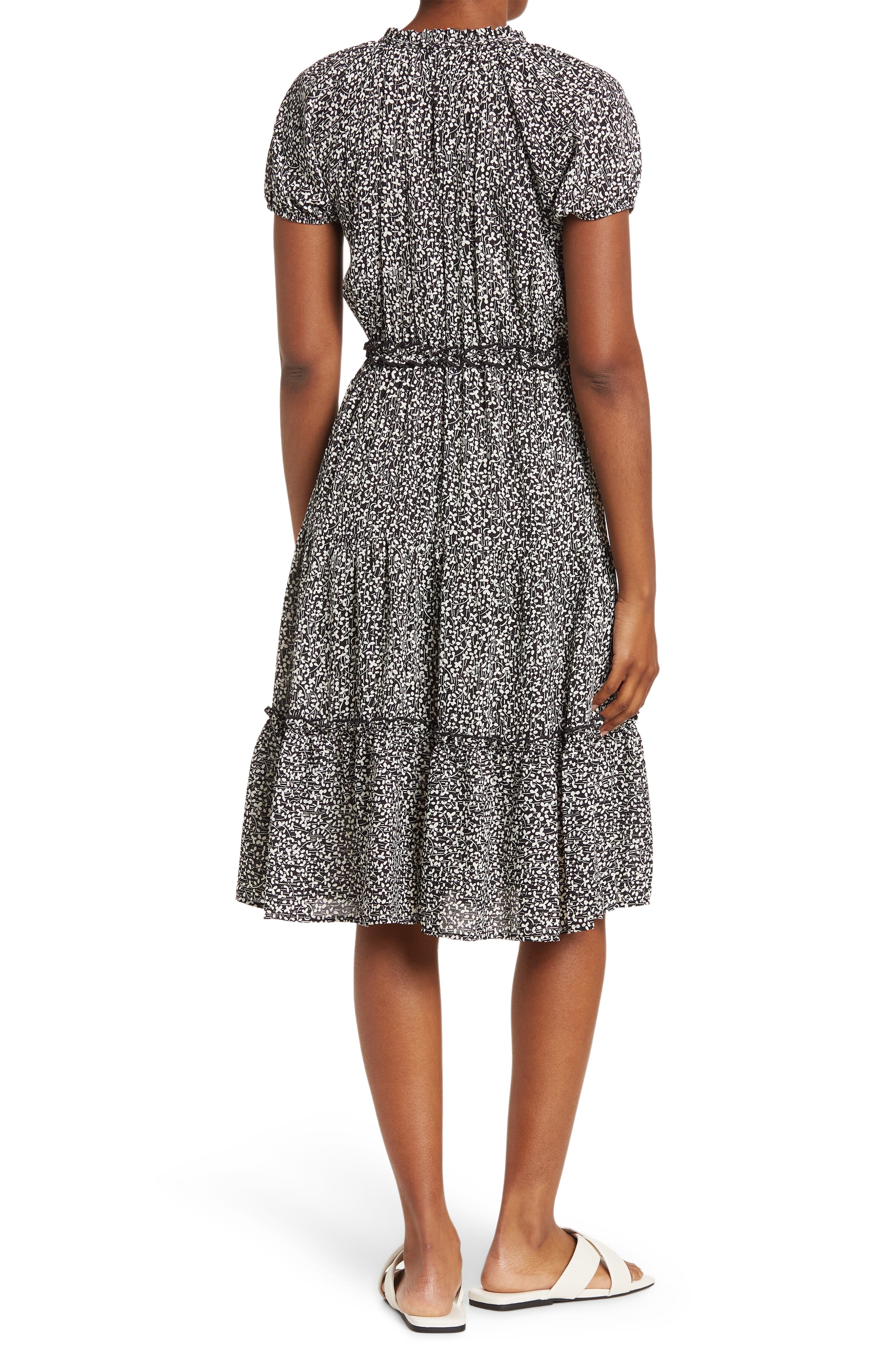 WEST K Woven Tie Front Ruffle Midi Dress (Women) | Nordstromrack