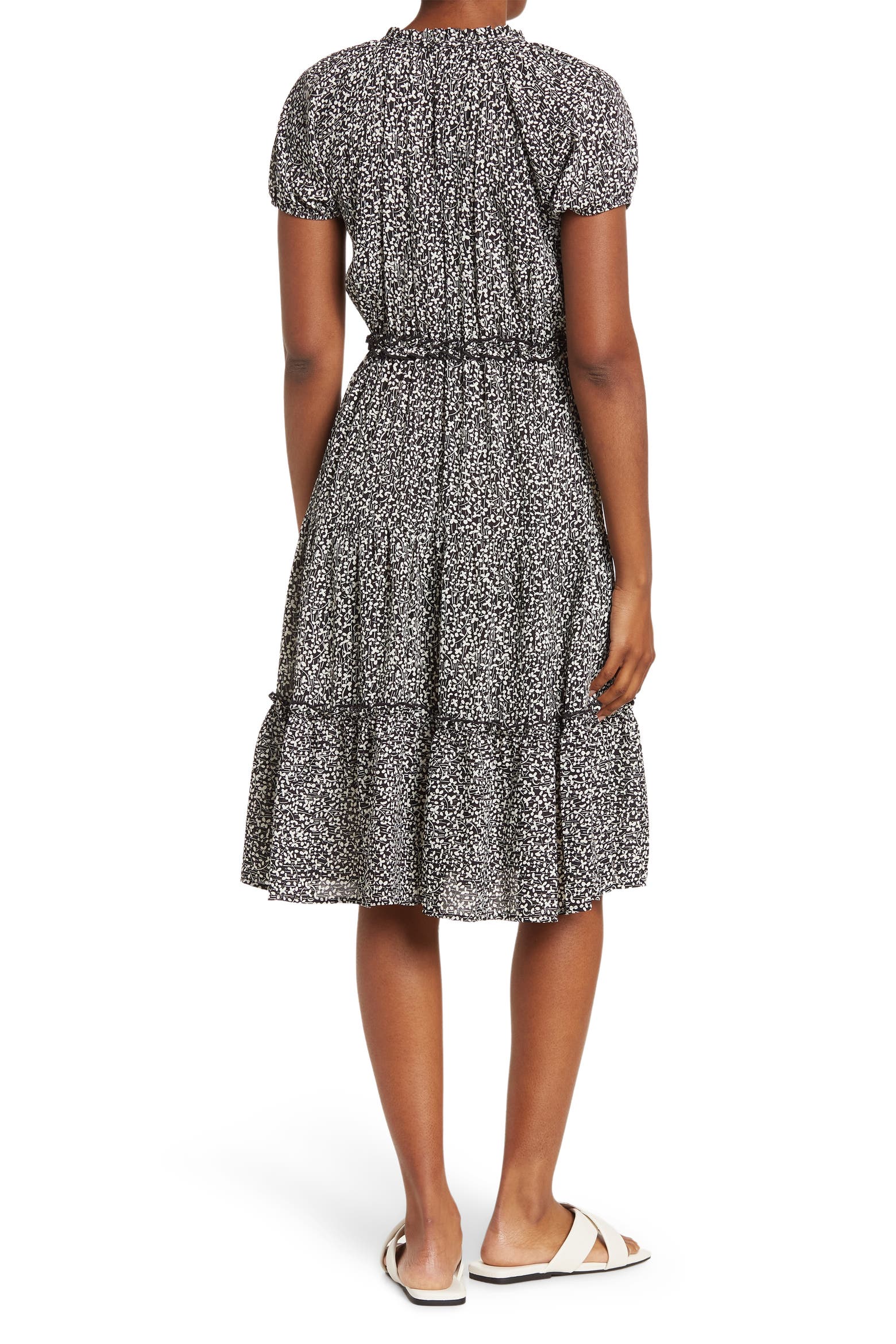 Ruffle Model WEST K Woven Tie Front Ruffle Midi Dress (Women) | Nordstromrack