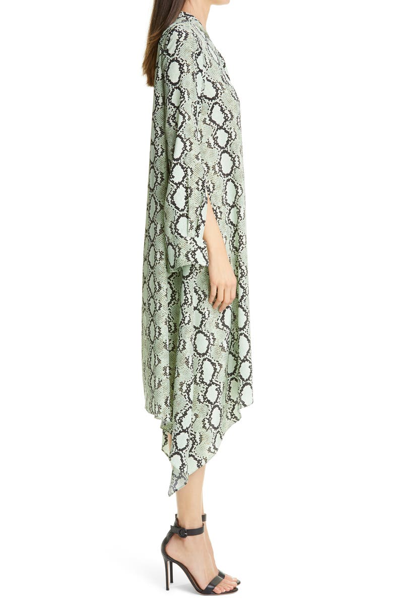 St. John Collection Snakeskin Print Crêpe de Chine Long Sleeve Midi Dress, Alternate, color, 