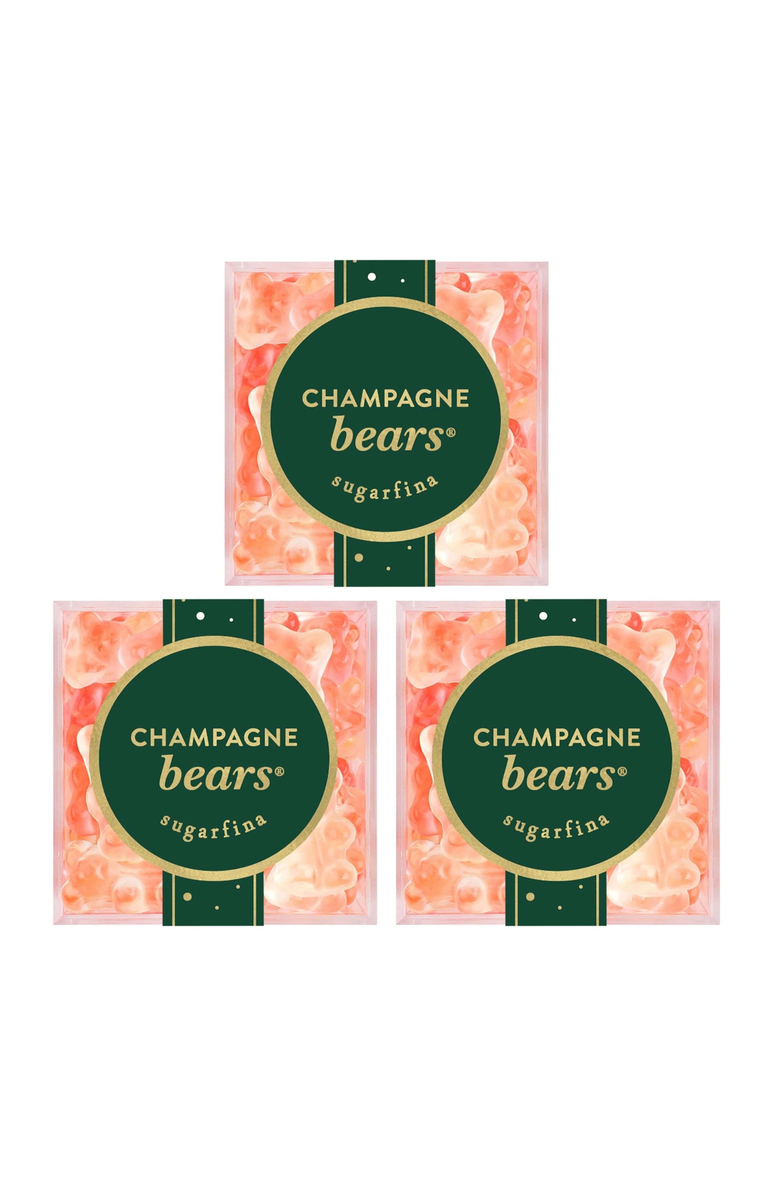 sugarfina Champagne Bears Set of 3 Candy Cubes