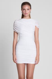 LEAU Dolce Drape Mesh Mini Dress