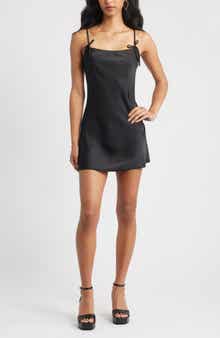 BP. Bow Strap Satin Mini Slipdress