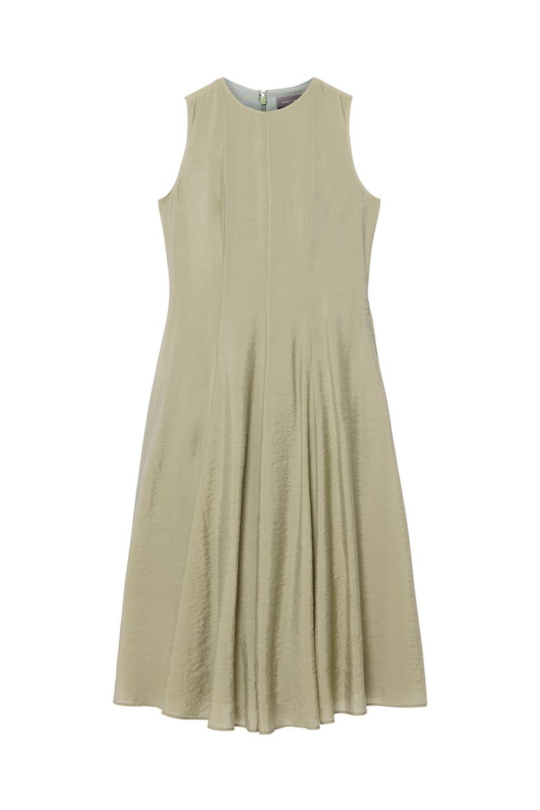 Luxe Sleeveless Midi Dress, Alternate, color, Khaki