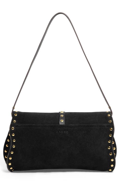 Aimee Armour Leather Baguette Shoulder Bag In Black