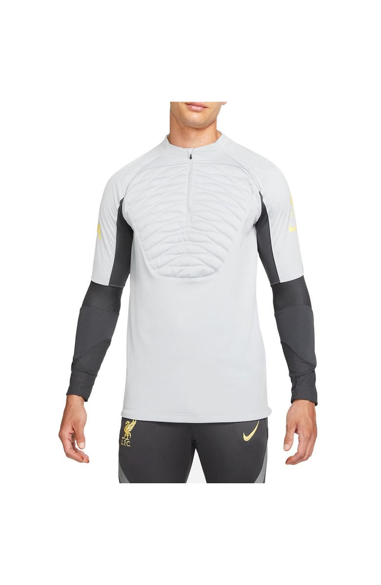 Nike Men's Nike Gray Liverpool 2021/22 Strike Drill Performance Raglan Quarter-Zip Top, Alternate, color,