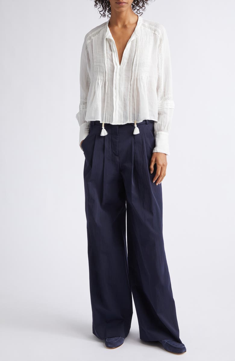 Veronica Beard Allman High Waist Wide Leg Pants, Alternate, color, Navy