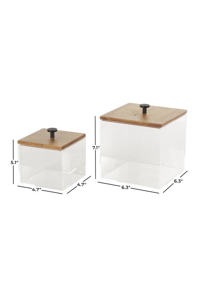 Contemporary Set of 2Decorative Acrylic Boxes, Alternate, color, CLEAR