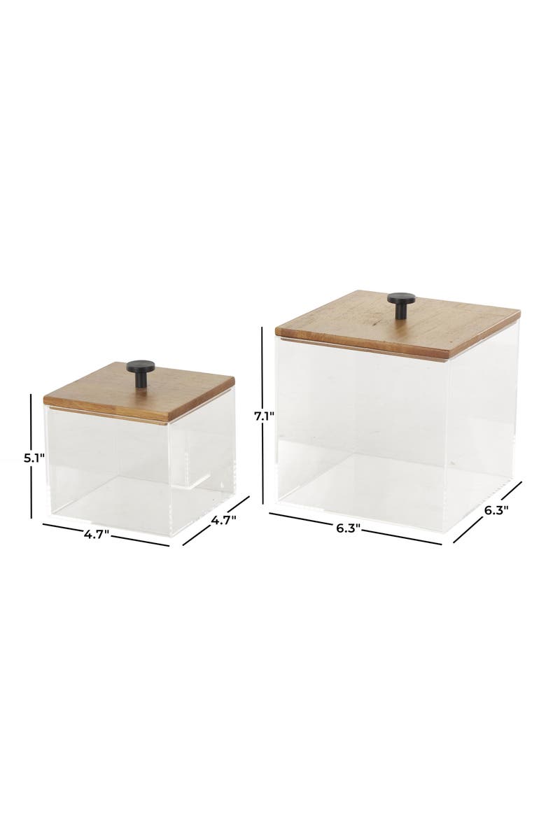 UMA Contemporary Set of 2Decorative Acrylic Boxes, Alternate, color, Clear