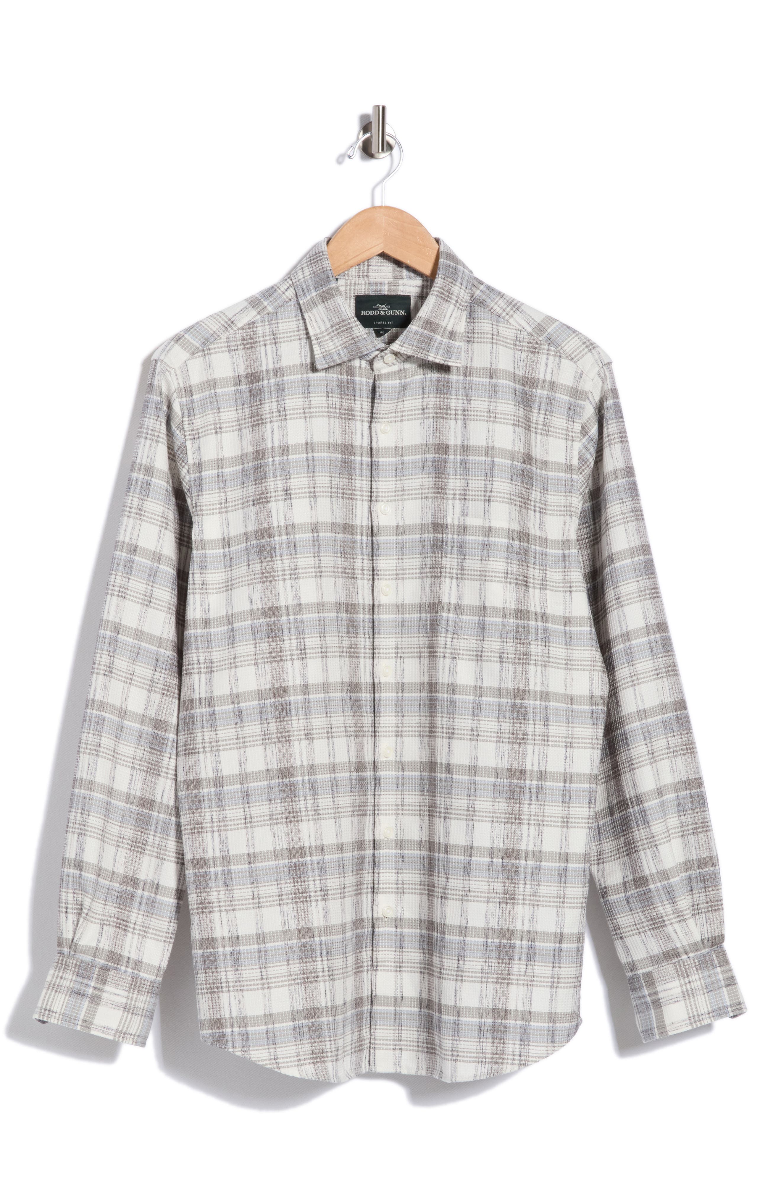 Yarn Dyed Plaid Sports Fit Cotton Button-Up Shirt