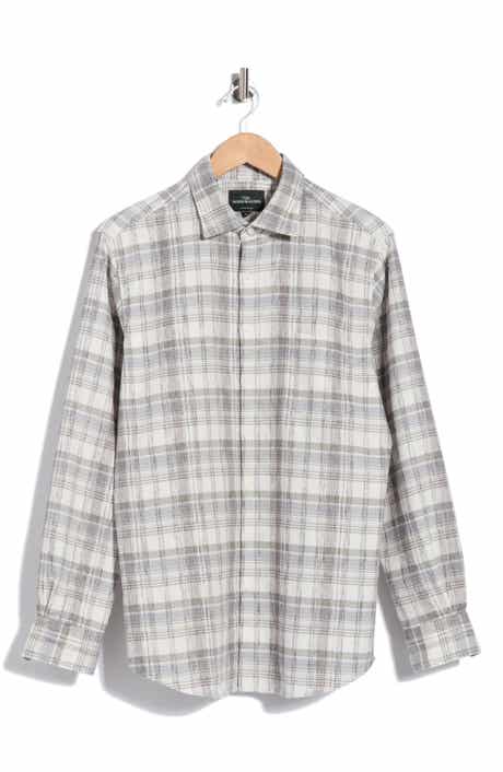 Yarn Dyed Plaid Sports Fit Cotton Button-Up Shirt