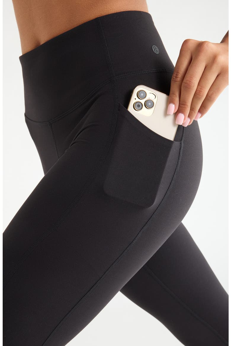 Studio Luxe High Waist Pocket Leggings, Alternate, color, BLACK