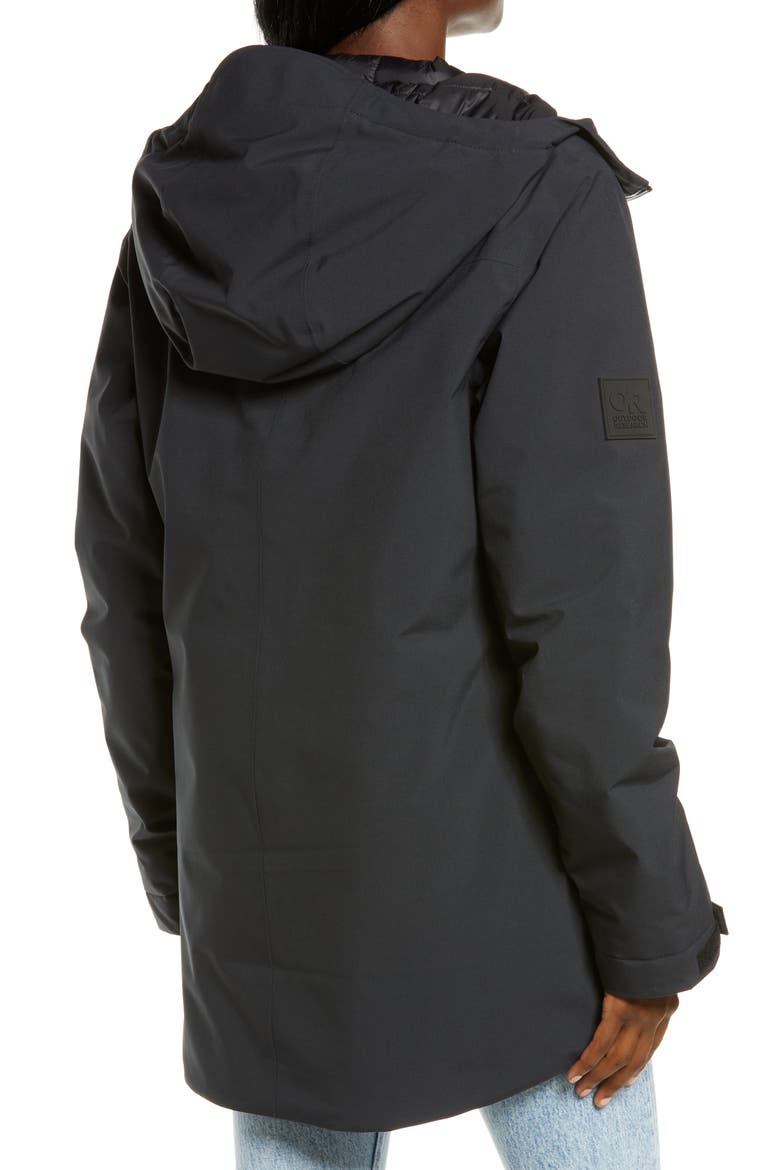 Snowcrew Hooded Ski Jacket, Alternate, color, BLACK