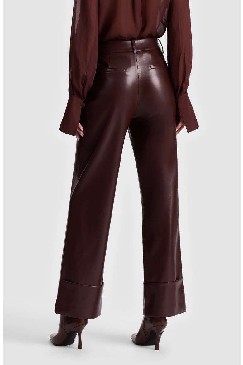 Alexander High Waist Faux Leather Pants, Alternate, color, DARK CHOCOLATE