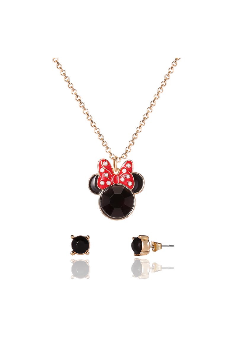 Minnie Mouse Red Bow Jewelry Set, Main, color, Red/Black
