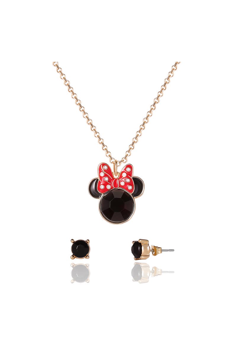 Disney Minnie Mouse Red Bow Jewelry Set, Main, color, Red/Black