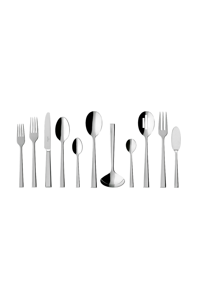 Victor 46-Piece Flatware Set, Main, color, silver/platinum