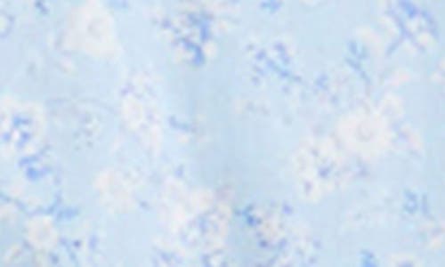 Denimist Floral Print Cotton Shirt Jacket In Blue