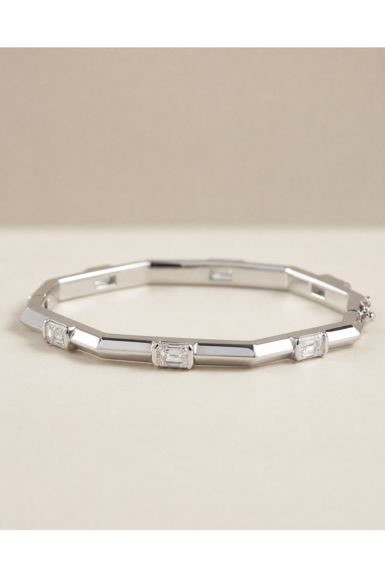 The Alea Lock Bracelet, Alternate, color, Sterling Silver/White CZ
