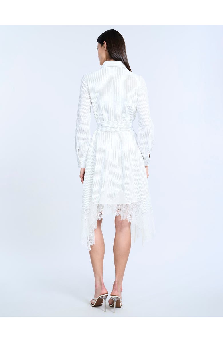 BCBGMAXAZRIA Striped Shirt Dress with Lace, Alternate, color, Jasmine