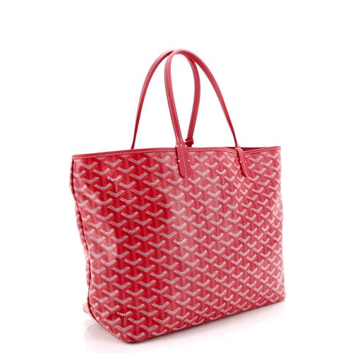 Pre-owned Goyard  Goyard Saint Louis Tote Coated Canvas Gm In Red
