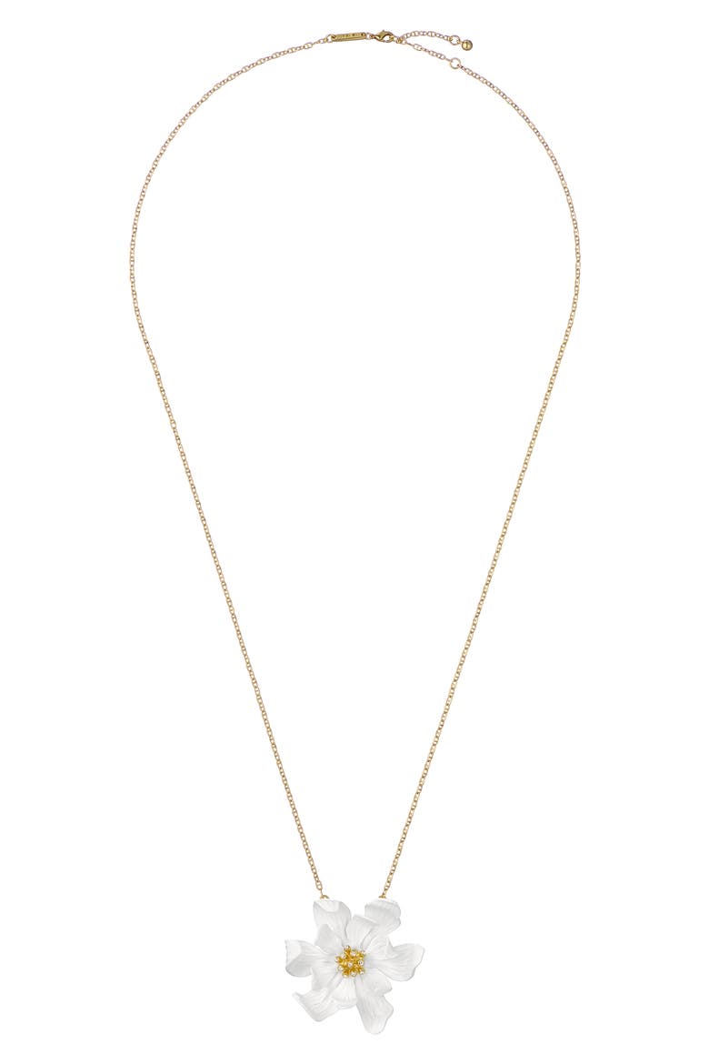 Fukany Furled Flower Enamel Pendant Necklace, Main, color, METALLIC GOLD
