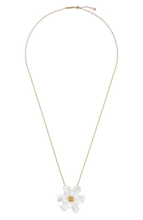 Fukany Furled Flower Enamel Pendant Necklace