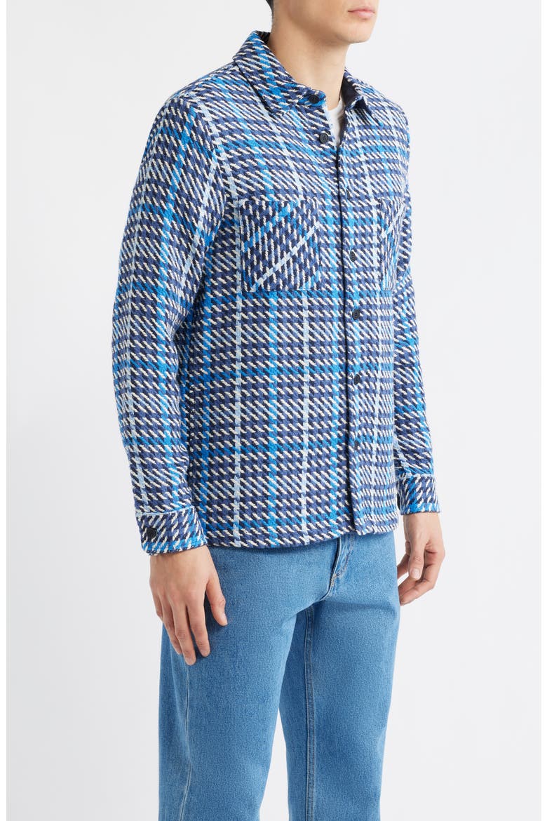 Whiting Houndstooth Check Overshirt, Alternate, color, NAVY / BLUE