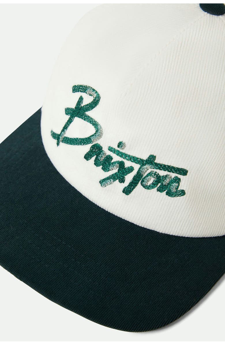 Brixton Corduroy MP Snapback Baseball Cap, Alternate, color, Night Sage/ Whitecap
