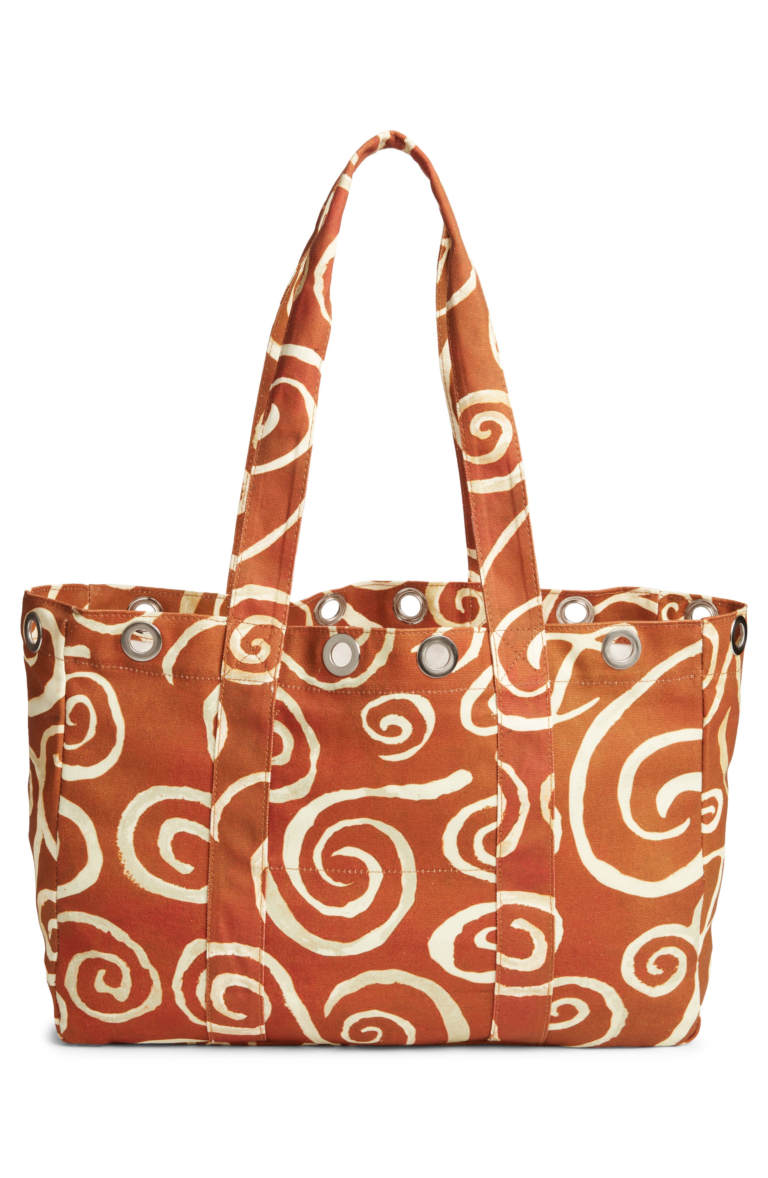 Damson Madder Large Canvas Eyelet Tote, Alternate, color, Brown