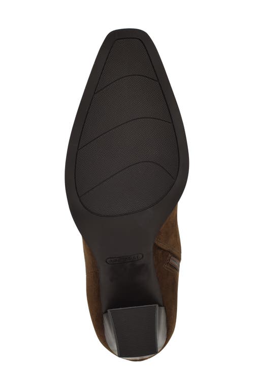 Nine West Women's Morgin Tall Pointy Toe Block Heel Boots In Brown