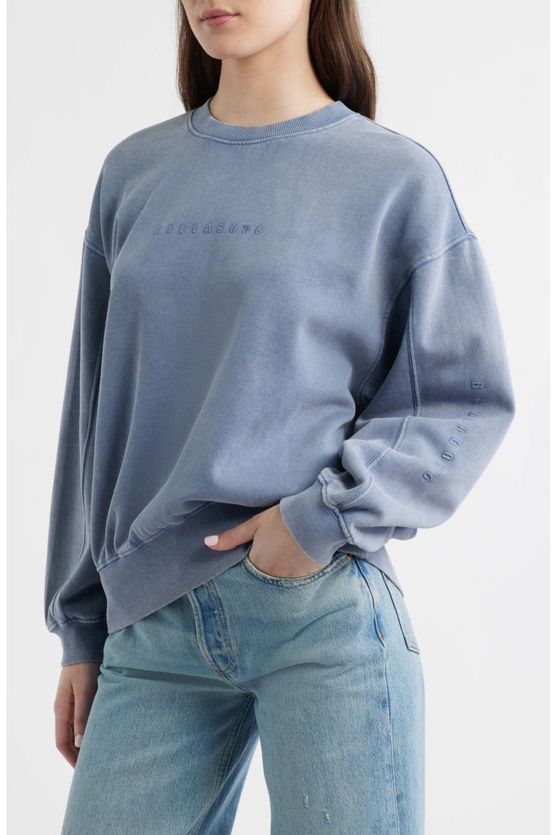 Kendal Saltwashed Fleece Sweatshirt, Alternate, color, STONE BLUE
