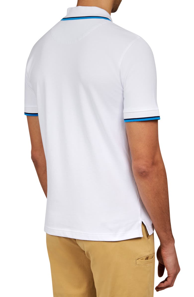 CONSTRUCT Slim Fit Solid Cotton Stretch Pique Polo, Alternate, color, White