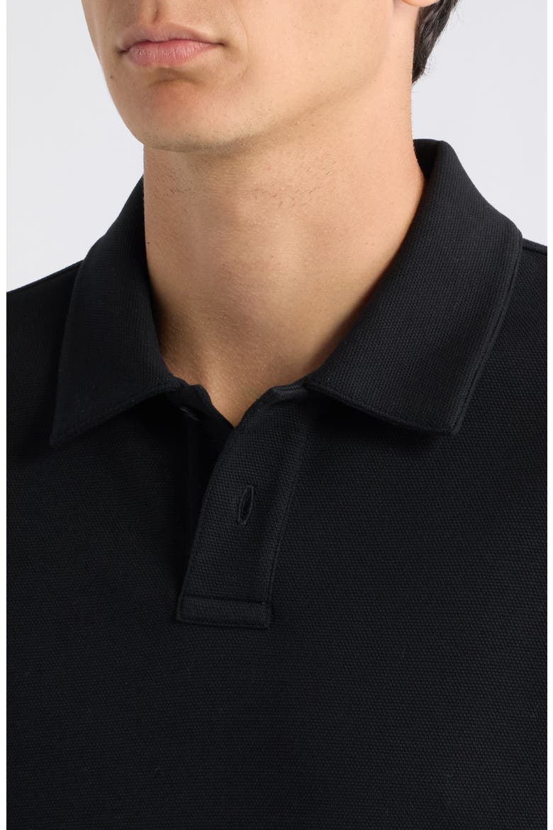 Delroy Double Piqué Polo, Alternate, color, BLACK