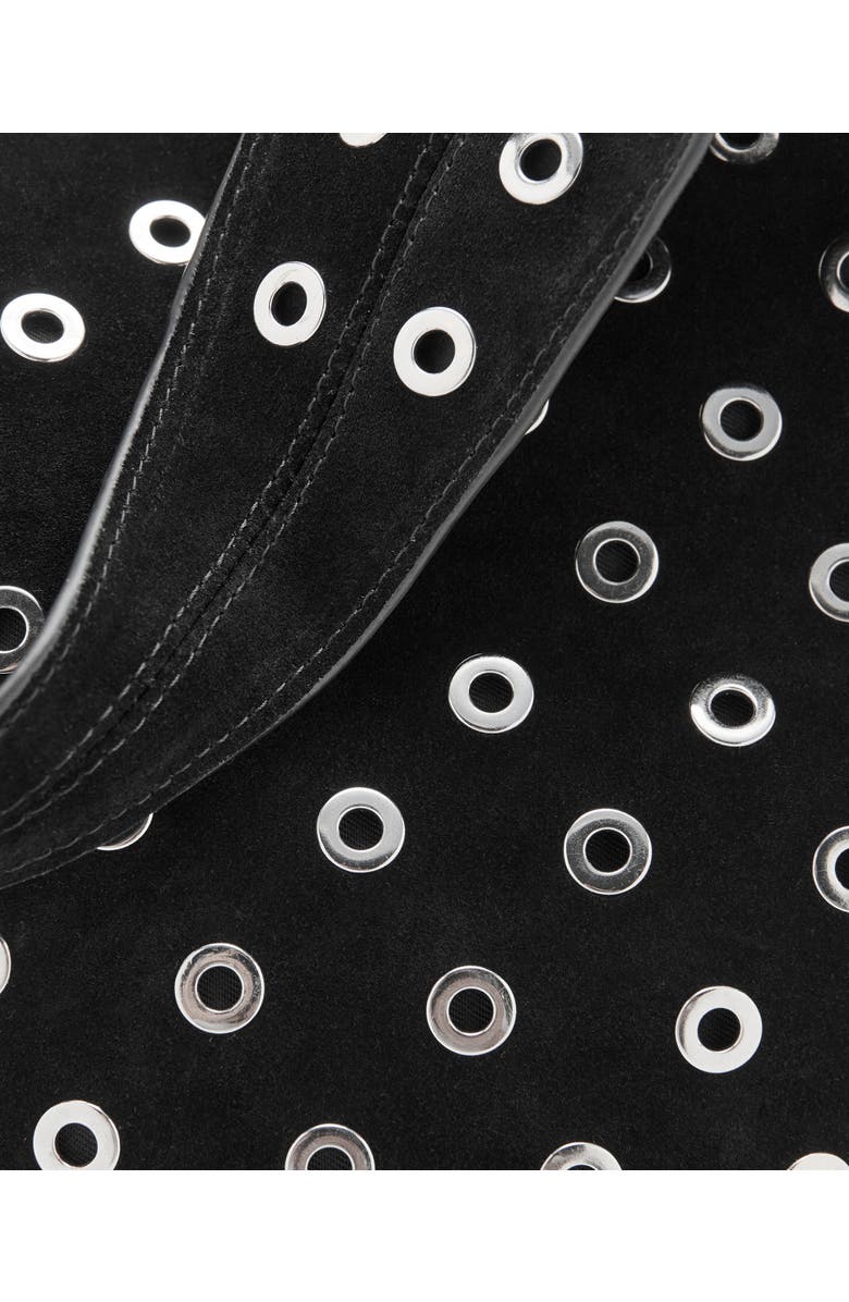 MANGO Grommet Detail Leather Bucket Bag, Alternate, color,