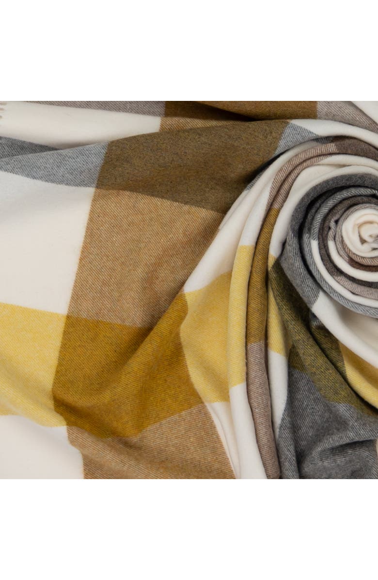 Prince of Scots Southampton Home Merino Wool Throw, Alternate, color, Block Gold