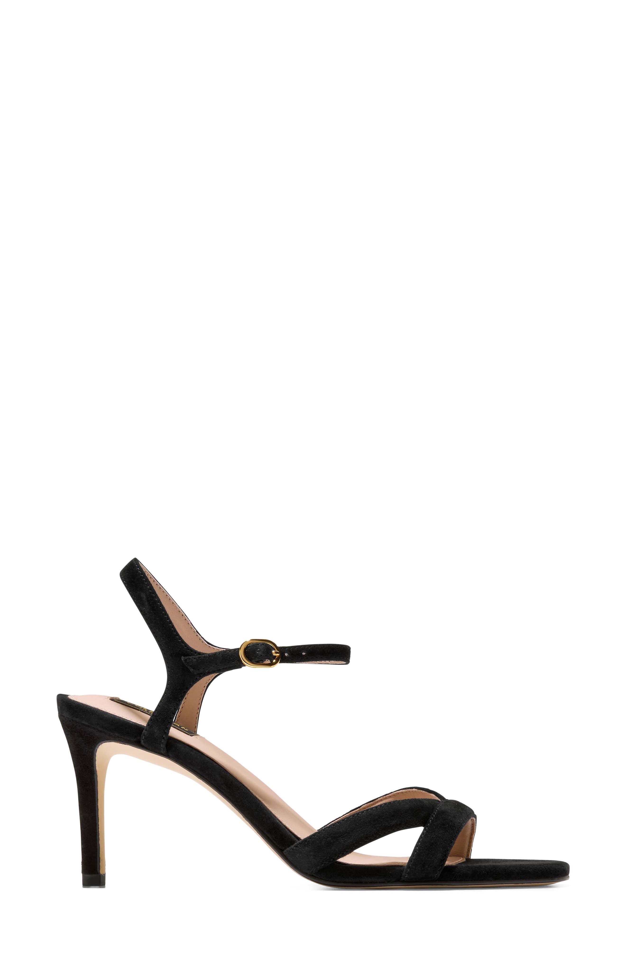 Constantina Ankle Strap Sandal, Alternate, color, BLACK SUEDE