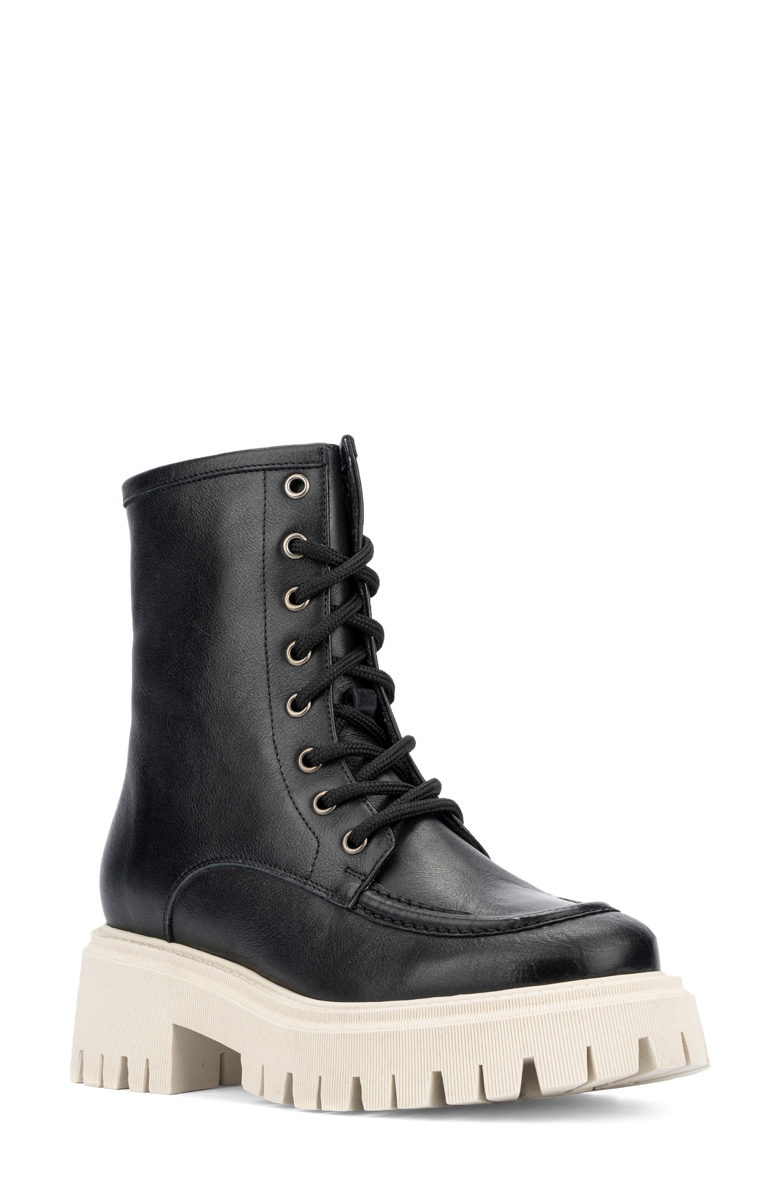 Aquatalia Platform Combat Boot, Main, color, 