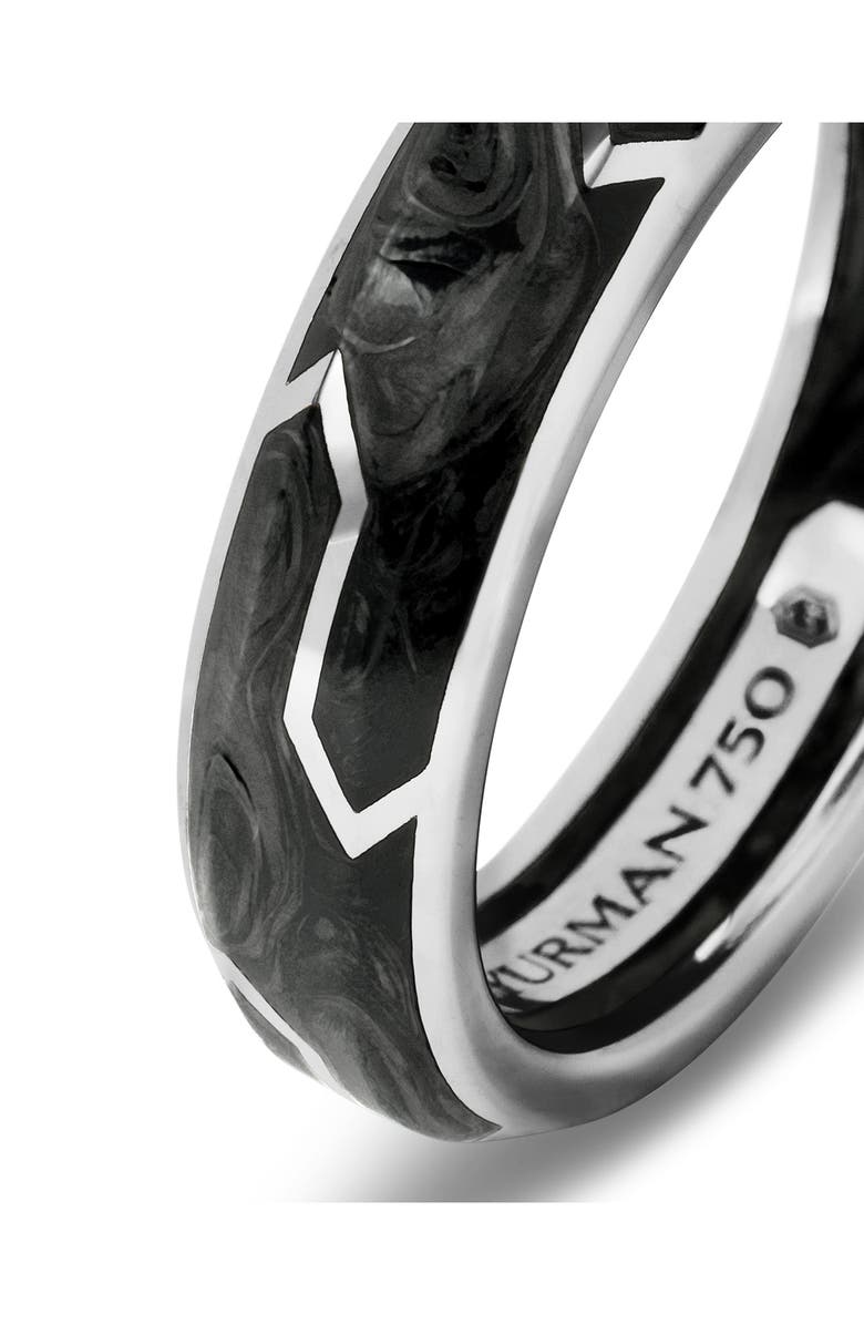David Yurman Forged Carbon Band Ring in 18K White Gold, Alternate, color,